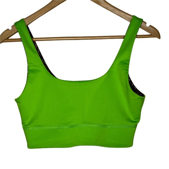 Fabletics Reversible Sports Bra Small Green Camo Print Workout Top - Picture 3 of 7